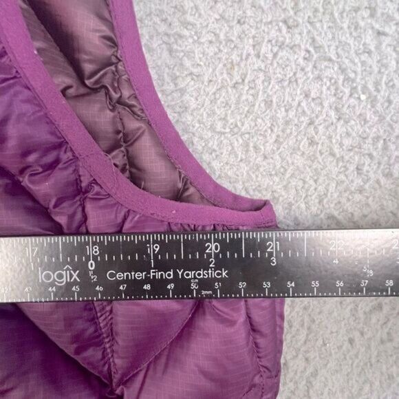 EDDIE BAUER WOMENS GOOSE DOWN HOODED VEST PURPLE SIZE XL - Picture 7 of 10